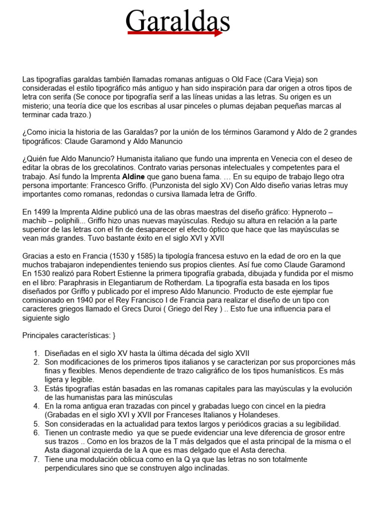 Historia de las Tipografías Garaldas | PDF | Tipografía | Impresión