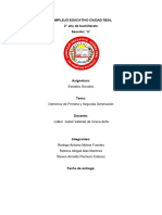 Trabajo de Sociales Derechos de Primera y Segunda Generacion