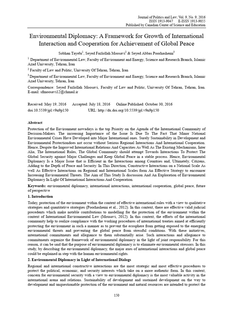 Global Peace Through Enviro Diplomacy | PDF | Sustainability | Diplomacy