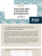 Desglose Del Listado de Materiales