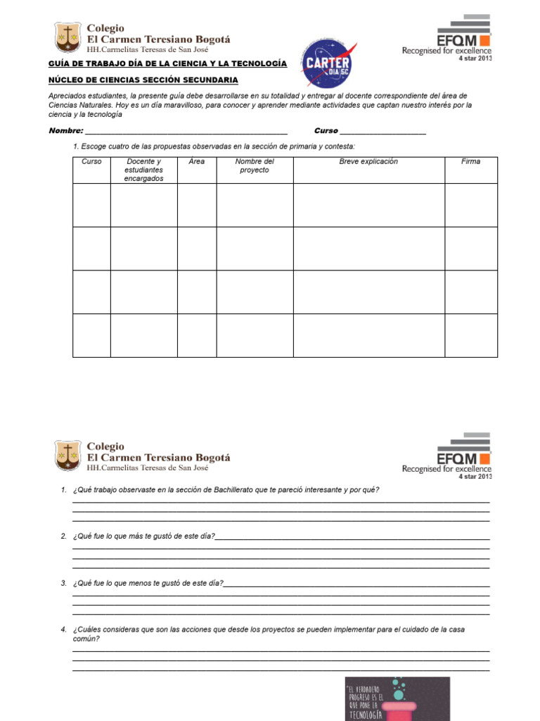 Guia Dia de La Ciencia Núcleo de Ciencias Sección Bachillerato PDF