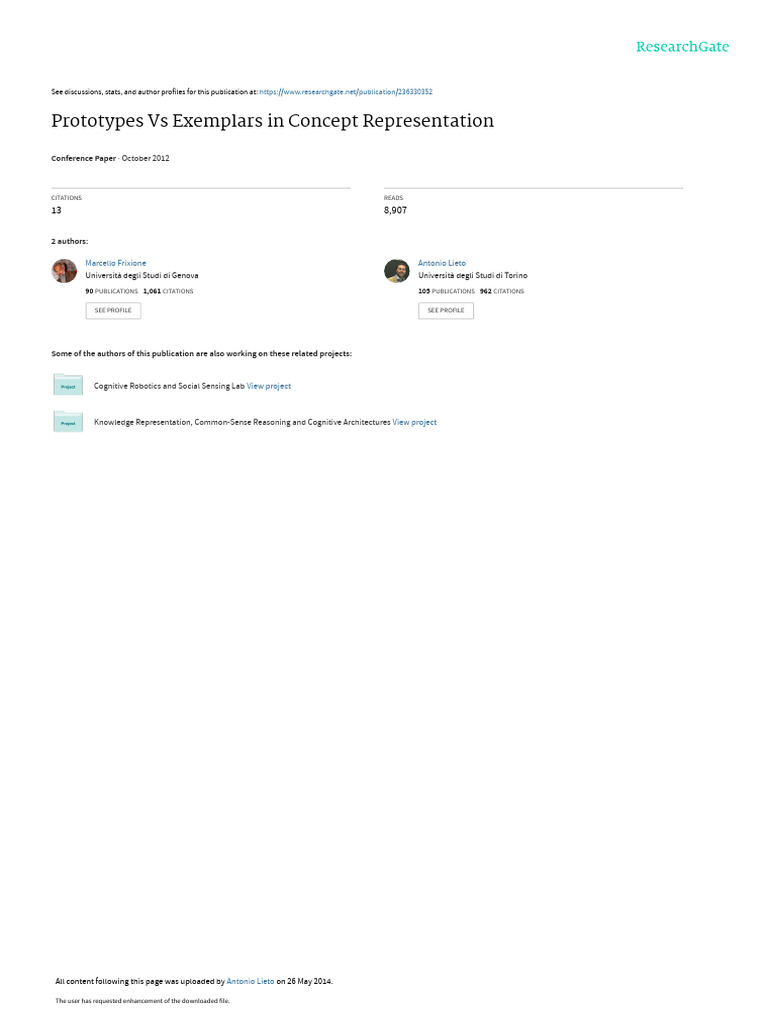 U2 Prototype Vs Exemplar Theory PDF Concept Knowledge