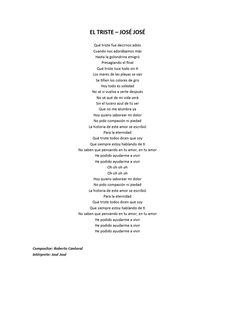 El Triste - Jose Jose | PDF
