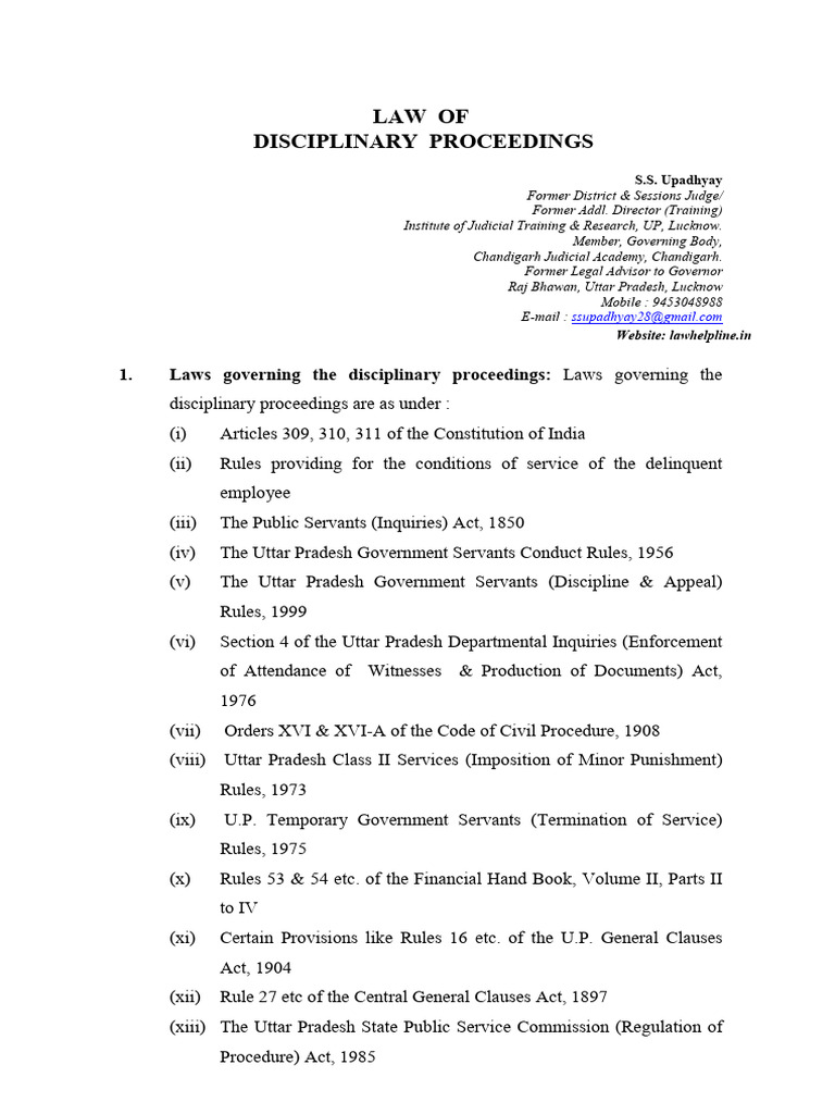 Disciplinary Proceedings Overview | PDF | Burden Of Proof (Law ...