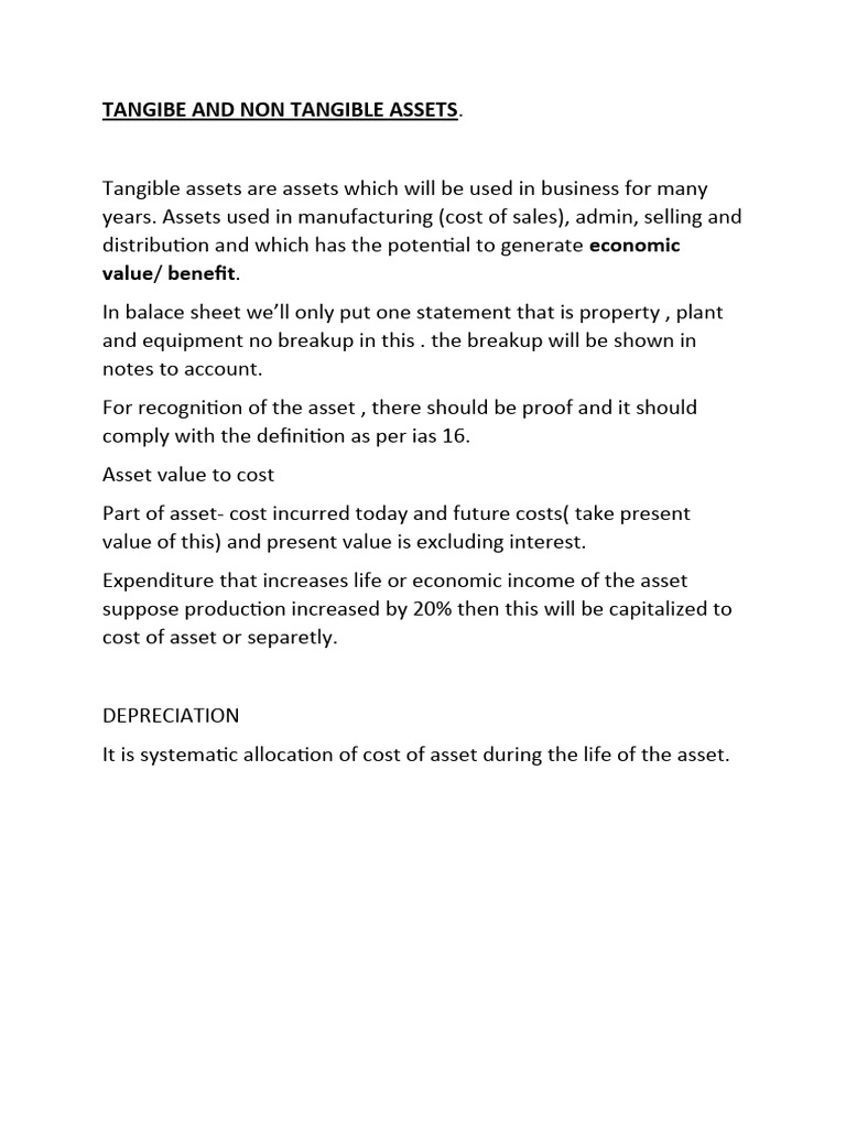 Tangibe and non tangible assets pdf