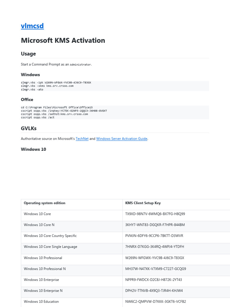 Microsoft KMS Activation PDF