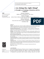 Are We Doing The Right Thing?: Food For Thought On Training Evaluation and Its Context
