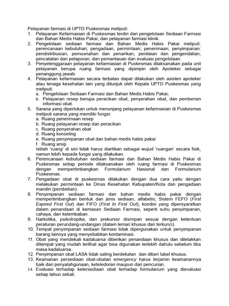 Pelayanan Farmasi Di Uptd Puskesmas Pdf