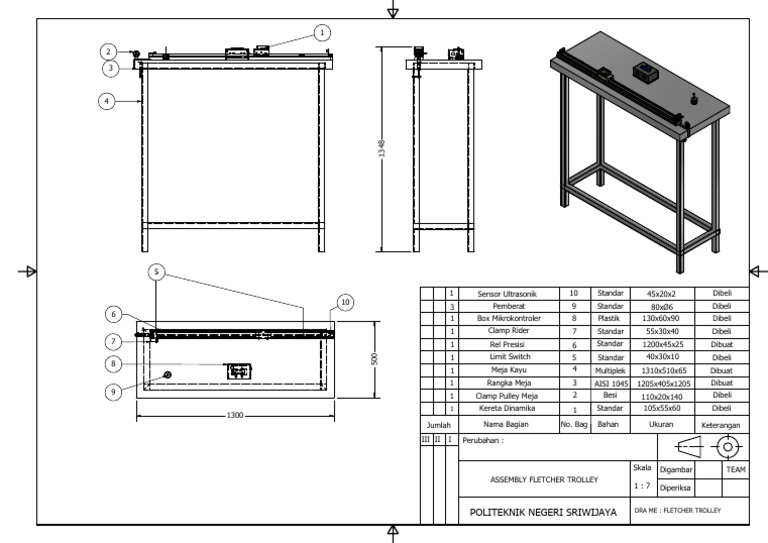 Gambar Teknik Assembly Trolley | PDF