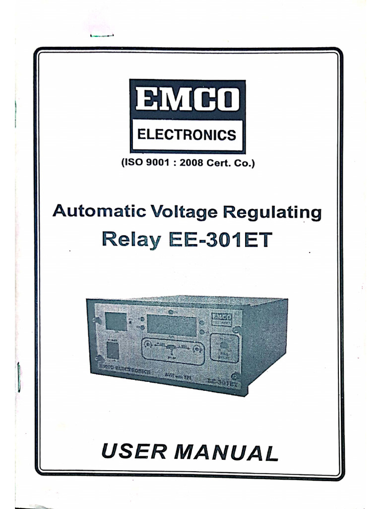 Automatic Voltage Regulating Relay EE 301ET PDF