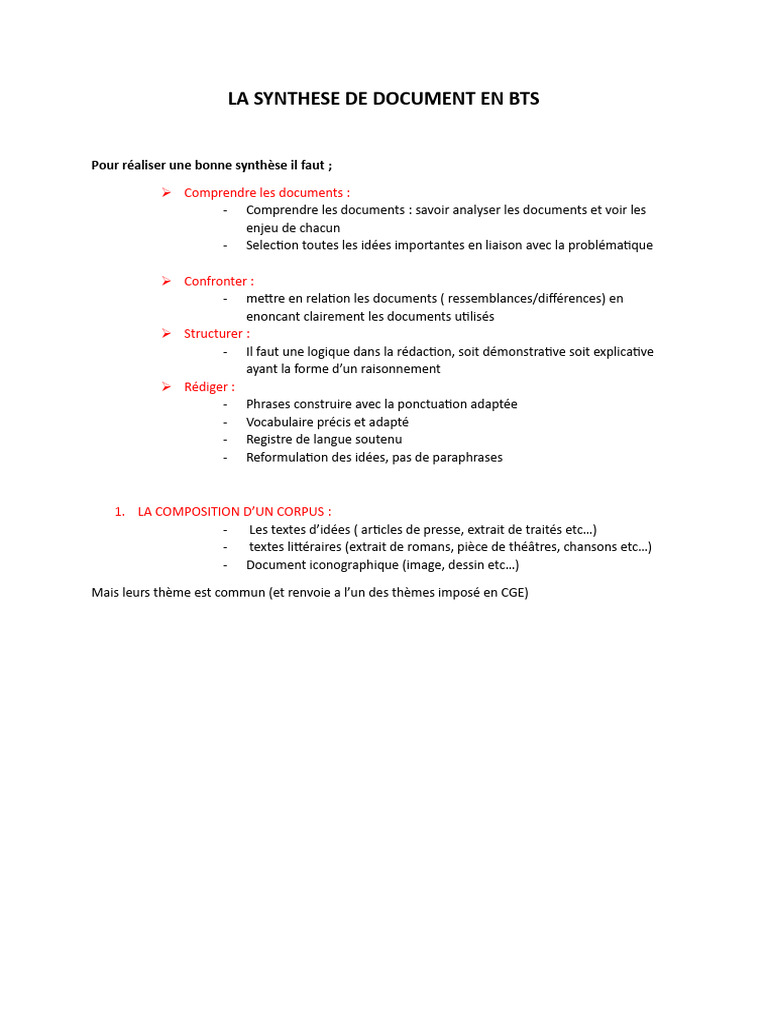Exemple Introduction Synthèse De Document Bts – VPOTK