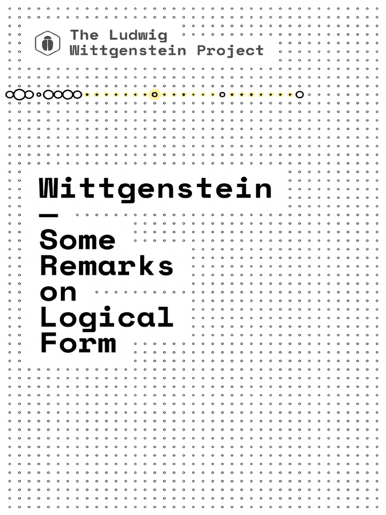 Wittgenstein l some remarks on logical form pdf proposition