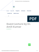 Guest Lecture by Dr. Amit Kumar - Sanskar Educational Group