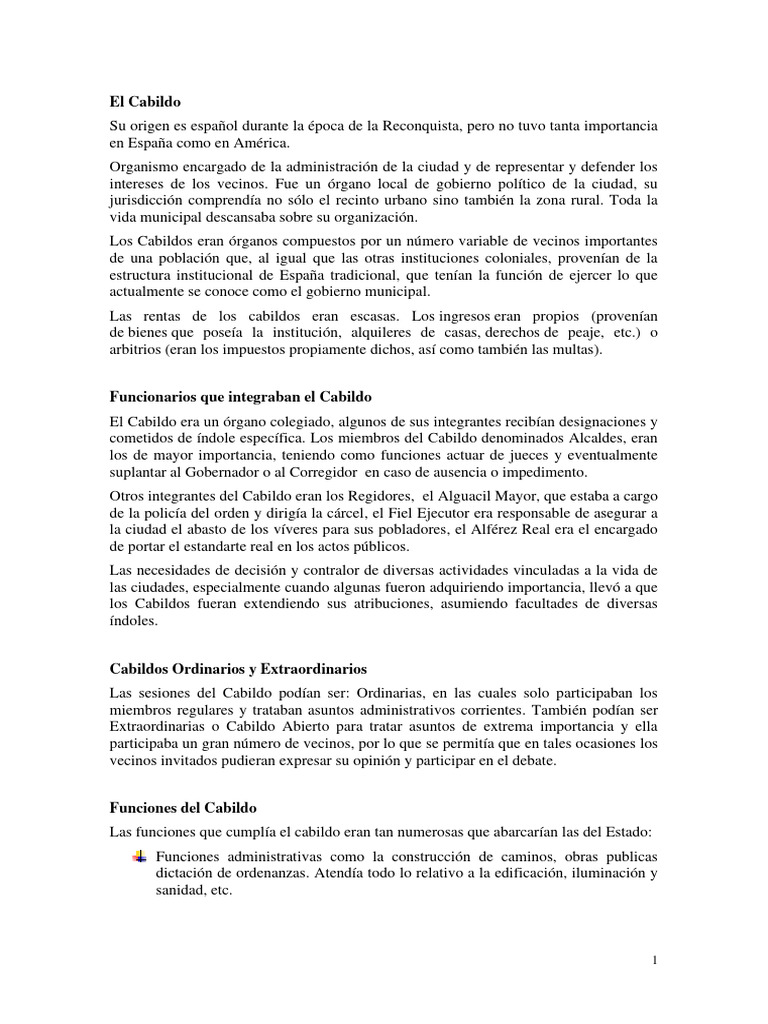 El Cabildo Pdf Gobierno