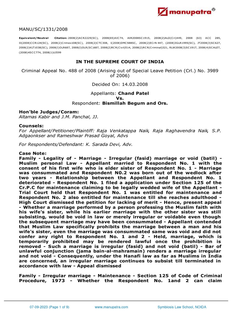 chand-patel-vs-bismillah-begum-and-ors-14032008-ss080441com712546-pdf