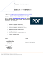 Certification of Completion - BDO BF Homes Aguirre