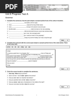 Unit 9 Progress Test A: Grammar | PDF | Sentence (Linguistics)