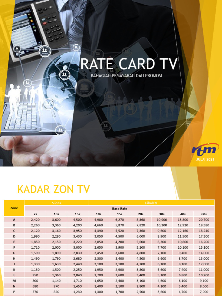 RTM TV Rate Card Overview 2021 | PDF