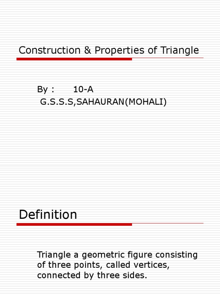 Triangle Construction and Properties Guide | PDF
