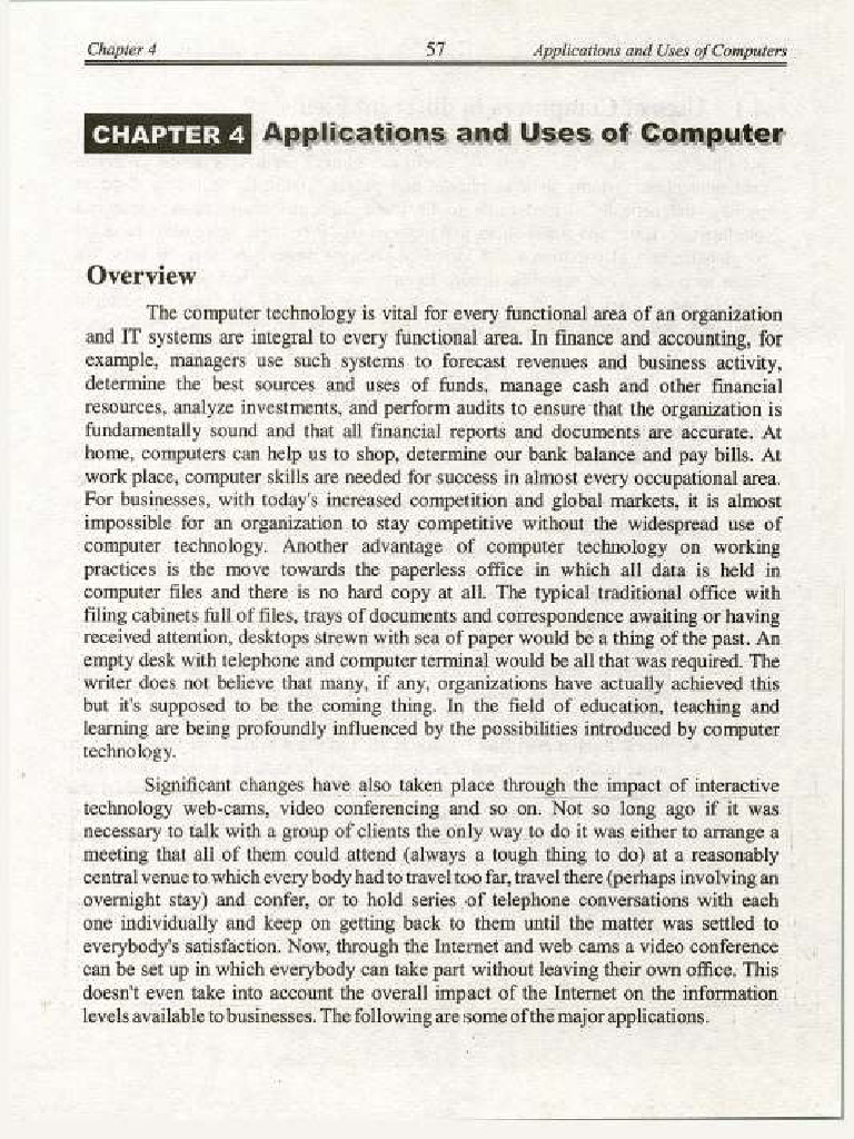 Applications and Uses of Computer | PDF