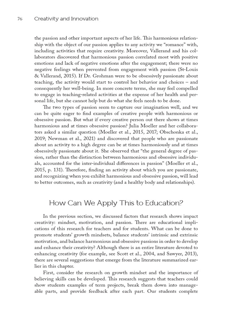Enhancing Creativity Through Passion | PDF | Creativity | Executive ...