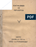 Zanella 175 'La Ponderosa' - Parts Manual - Spanish - #1502