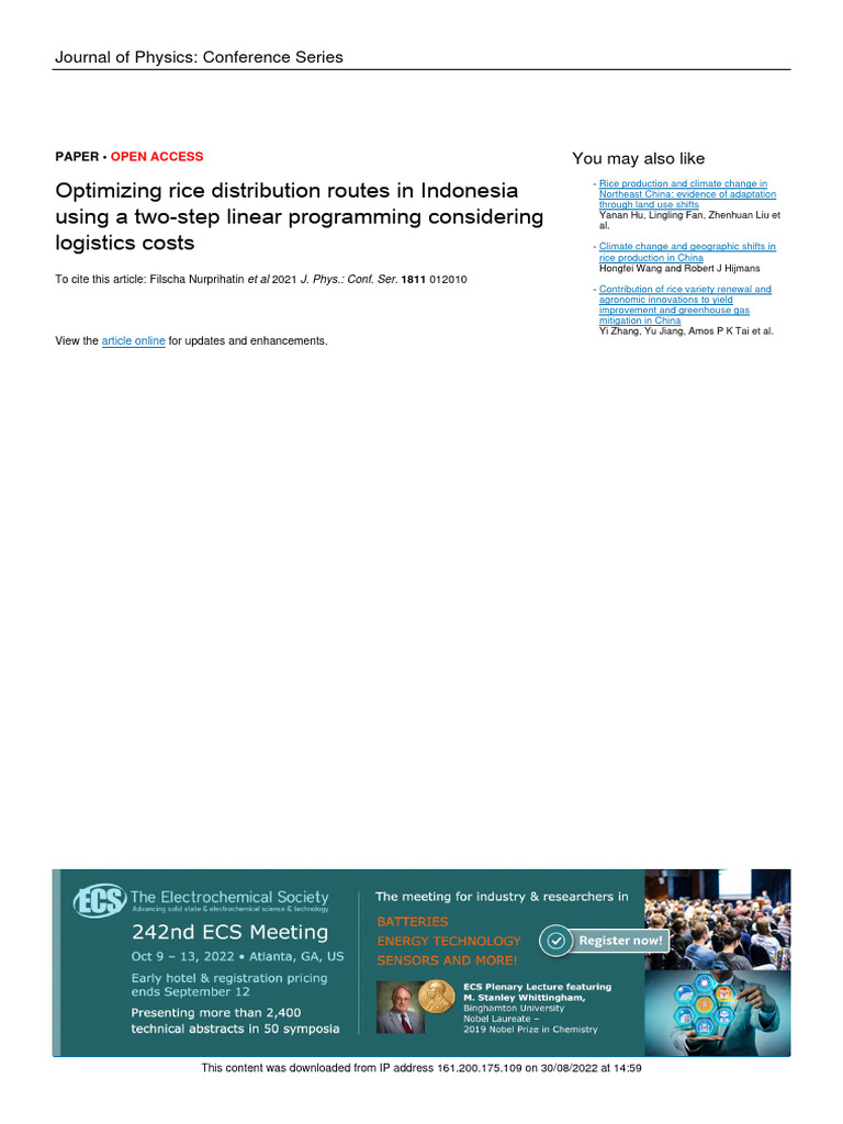 Optimize Rice Distribution in Indonesia | PDF | Linear Programming ...