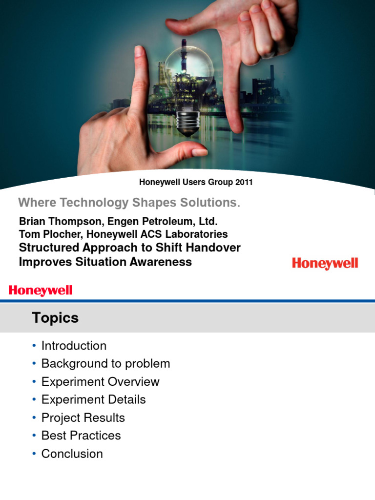 June 30 2011 - Structured Approach To Shift Handover Improves Situation ...