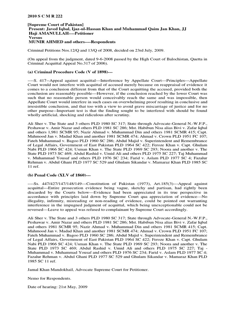 2010 SCMR 222 PDF Political Law Judiciaries