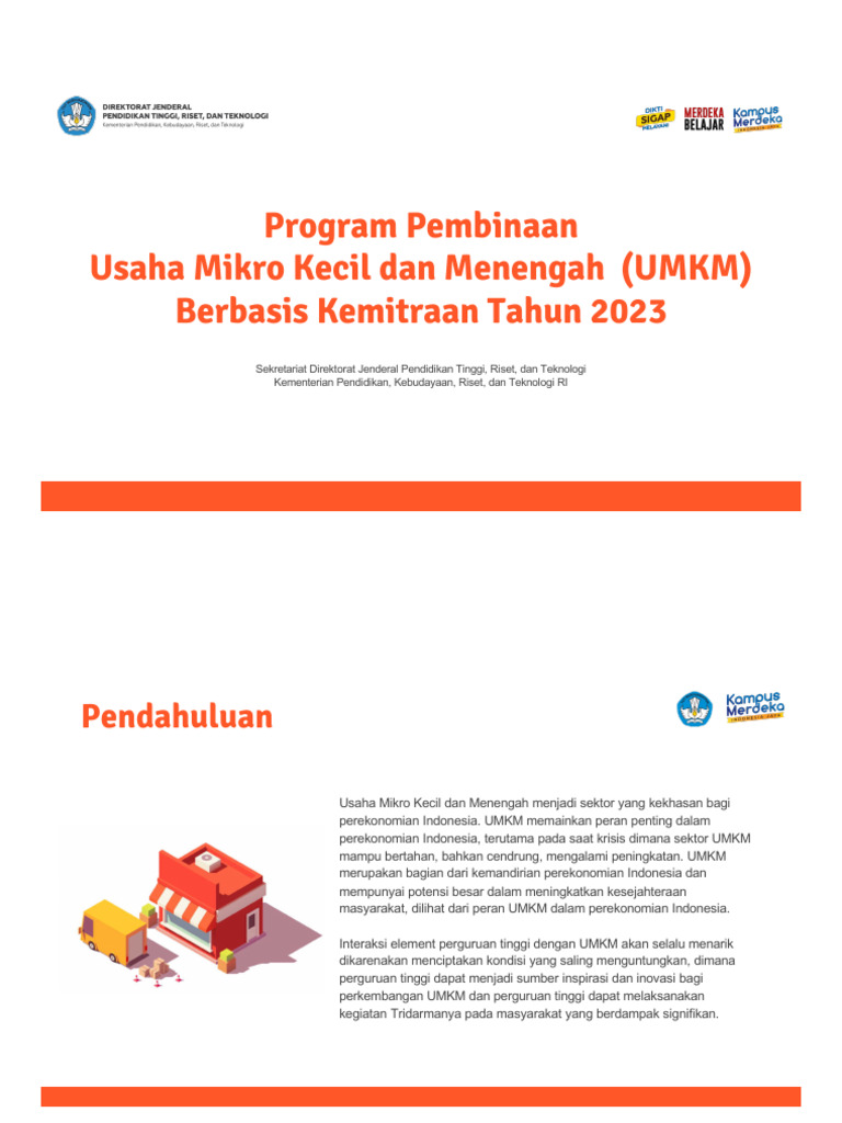 Pembinaan UMKM Berbasis Kemitraan 2023 | PDF