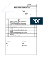 Operational Control Procedure Oil Flooding Spillage