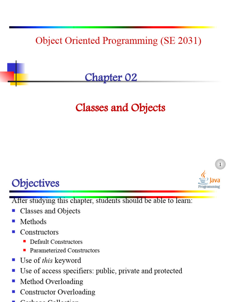 Chapter02-Classs & Object | PDF | Teaching Methods & Materials | Computers
