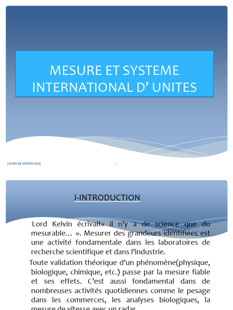 Mesure Et Système International D Unites | PDF | Métrologie | Kilogramme