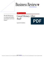 Good Money After Bad (HBR Case Study)