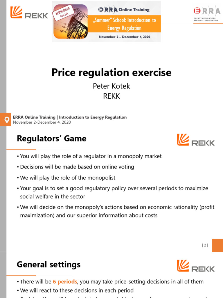 Energy Regulation Price Setting Game | PDF | Finance & Money Management