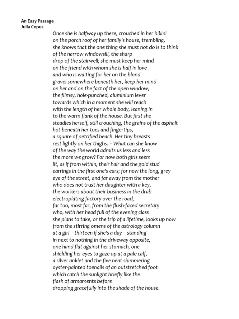 An easy passage julia copus pdf
