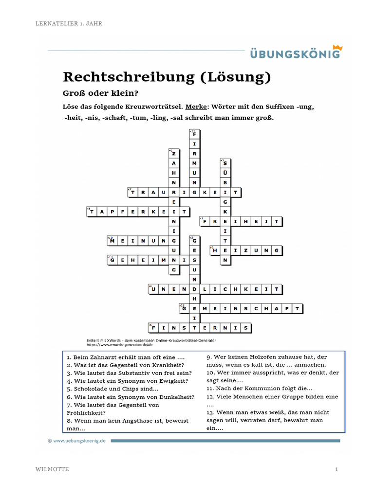 Rechtschreibung Übungen LÖSUNG | PDF