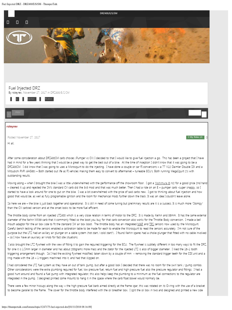 Fuel Injected DRZ DRZ400 E S SM ThumperTalk PDF
