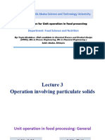 Lecture 3: Operation Involving Particulate Matter