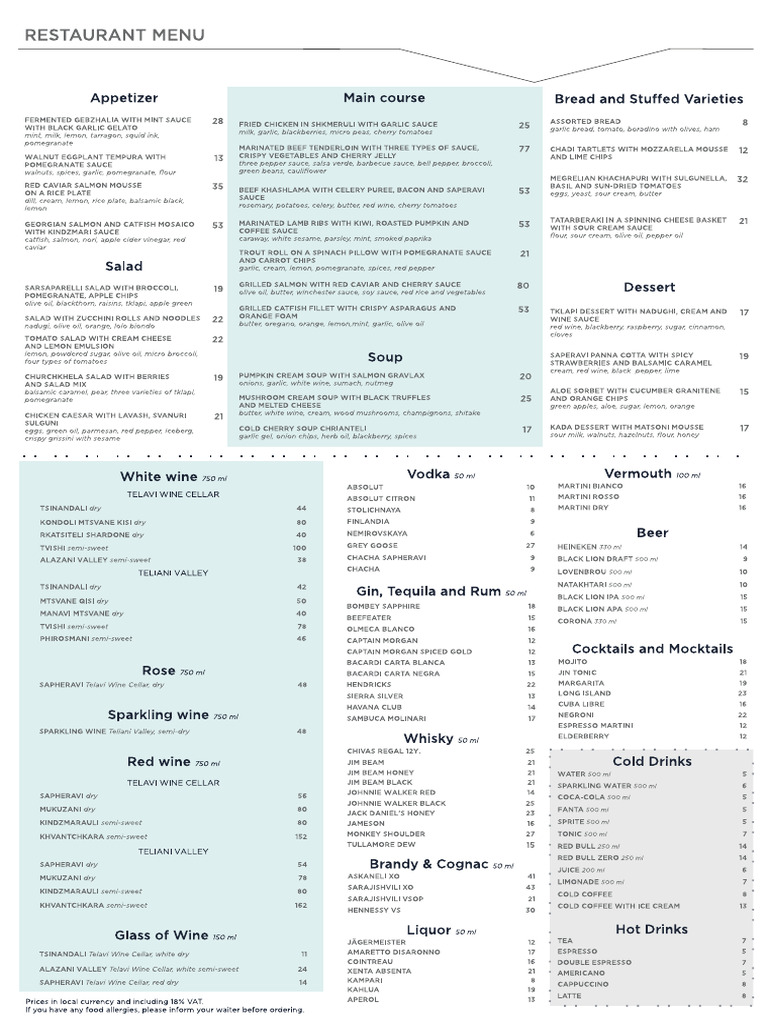 Blue Menu | PDF