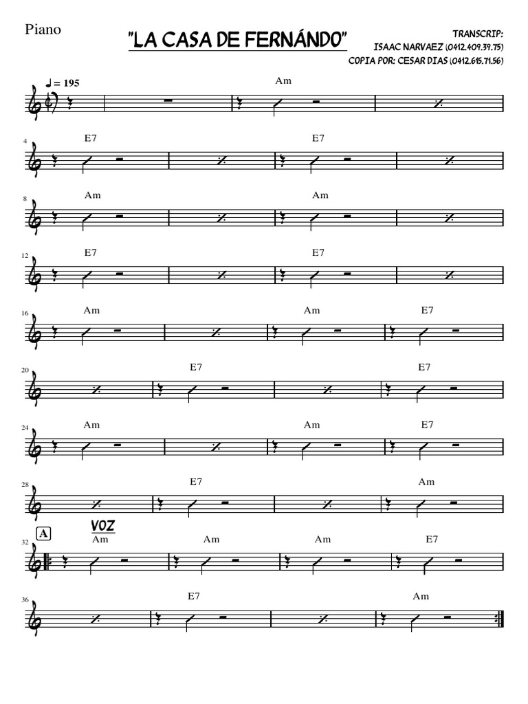 La Casa De Fernando Piano Pdf