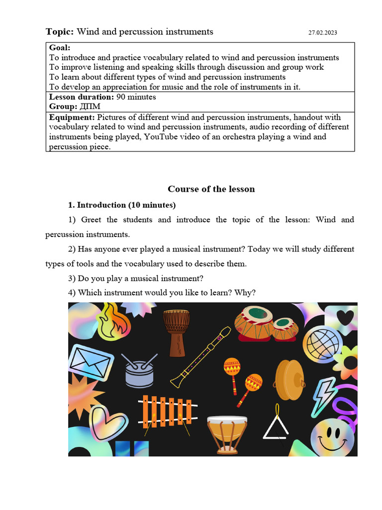 Wind and Percussion Instruments PDF