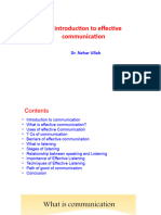 Lecture 1 and 2 - An Introduction To Effetcive Communication