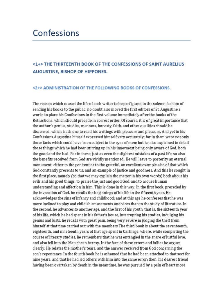 Confessiones - Augustinus Hipponensis | PDF