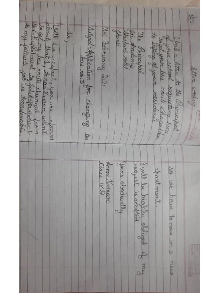 Aarav's Letter Writing Homework | PDF