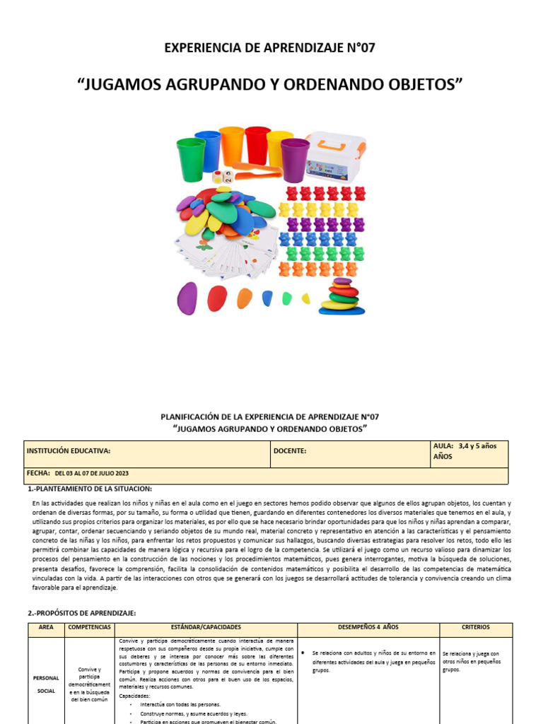 Juego y Aprendizaje en Preescolar | PDF | Aprendizaje | Salón de clases
