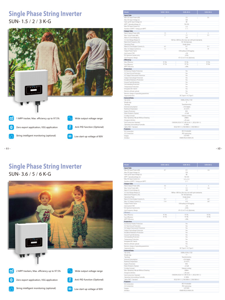 Deye 10kW Hybrid Inverter Datasheet | PDF | Alternating Current | Power ...
