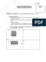 Evaluación Nº4 6º A Patrones en Tablas y Ecuaciones