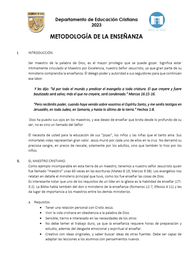 Curso Para Maestros Pdf Jesús Enseñando