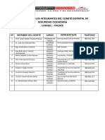 DIRECTORIO DE LOS INTEGRANTES DEL COMITÉ DISTRITAL DE SEGURIDAD CIUDADANA